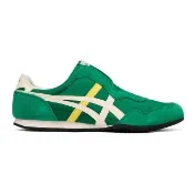 【Onitsuka Tiger】鬼塚虎-無鞋帶款綠底黃白虎爪紋 SERRANO SLIP-ON(1183C615-300)休閒鞋