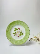 古瓷堂日本回流瓷器 Wedgwood野草莓黑寶瓶甜品盤 稀有復古20.5cm大理釉 微脫金邊英式午茶盤 經典收藏