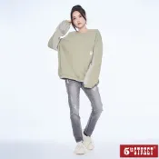 【5th STREET】 女裝 寬版拼接設計長袖T恤-綠色(山形系列) (560912)