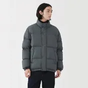 【MUJI 無印良品】男輕量羽絨可攜式外套(黑色/煙燻藍)