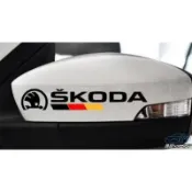 【逸品汽車百貨】SKODA 後視鏡貼紙 對裝 反光 防水 車貼 後照鏡貼紙