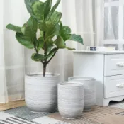 協貿國際日用品生活館 始器特大號陶瓷花盆綠植簡約白色室內客廳陽臺落地種樹大花盆包郵