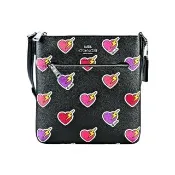 【COACH】MINI ROWAN防刮皮金屬馬車LOGO方扁斜背包(三色愛心印花)