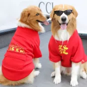 [春節限定]新年春節喜氣寵物狗服裝恭喜發財紅包拿來