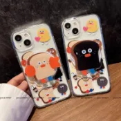 韓風 吐司 磁吸支架 手機殼 適用於蘋果 iPhone 16 15 14 13 12 11 Pro Max 卡通 保護殼