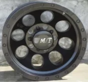 M/T品牌4X4精品JIMNY吉米專用鋁圈15吋5孔139.7 10J ET-44中心孔110 黑灰邊
