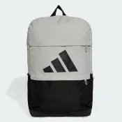 【adidas 愛迪達】後背包 運動包 書包 旅行包 大容量 雙層 MOTION LOGO 墨綠黑 JJ1191