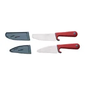 【IKEA 宜家家居】SMÅBIT 刀具 2件組, 淺土耳其藍/亮紅色