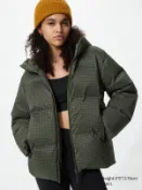 【UNIQLO】女裝 無縫羽絨連帽外套(格紋) 489429