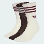 【adidas 愛迪達】襪子 中筒襪 運動襪 籃球襪 三葉草 三入組 3S CREW S 3P OR 米黑白 KD8253