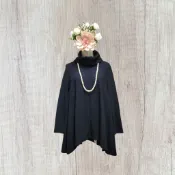 *♡*韓系/黑色/氣質傘襬針織上衣/小L/近新/二手衣《Anna的百寶箱》