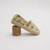 草編鞋 日本印花布 寶寶綠 台灣手作