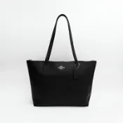 美國百分百【全新真品】COACH 皮包 4454 肩背包 托特包 專櫃精品 logo 素面 黑色 CH52 女神手袋