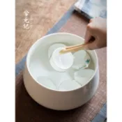 功夫茶具 粗陶茶洗 大容量 茶渣缸 家用 水盂 杯洗 收納 茶道 配件 廢水缸 陶瓷製