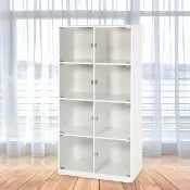 【Build dream 築夢家具】防水塑鋼家具 2.8尺 壓克力八開門 置物櫃 收納櫃 展示櫃