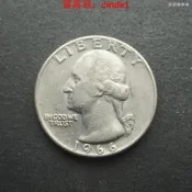🔥露天【至低價】美國1966年25美分1/4美元鎳幣硬幣華盛頓總統 24H760