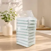 BEBE AMiCO-竹纖維嬰兒純水潔膚柔濕巾10抽x10包