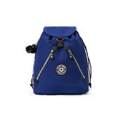 【KIPLING】質感海軍藍雙拉鍊實用後背包-NEW FUNDAMENTAL L 女包