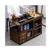 (店+)移動茶桌 家用小茶台 邊櫃 茶車 實木陽台泡茶幾 一體煮茶水櫃子 茶桌子 茶櫃 茶几 泡茶車 茶桌