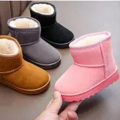 【臺灣現貨】兒童雪靴 UGG 中筒兒童雪靴 男女童布鞋 寶寶短靴 加厚毛絨 女童雪靴1753