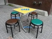 【元大家具行】全新60cm X 60cm 美耐板餐桌椅一組(折腳)(耐火板桌面)(尺寸都可訂做唷)