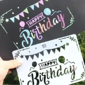 (店+)12H快速出貨 (氣球快易送) DIY 生日畫畫模板 繪畫模板 鏤空模板 填色模板 手作卡片 手作 繪畫版 繪圖版