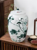 免運速發 可 景德鎮陶瓷米缸家用面缸米桶防潮防蟲米桶茶缸50斤裝儲米罐豬油罐