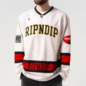 RIPNDIP LORD SAVIOR HOCKEY JERSEY 白色 曲棍球衣 中指貓 台灣總代理-ALL