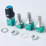 【優選 爆品】RK097NS G N單聯雙聯電位器B5K/10K/20K/50K/100K音量音響帶開關