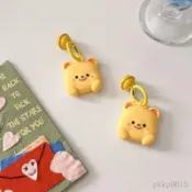 通用 蘋果 AirTag 防丟器 保護套 卡通 可愛黃油小熊 airtag保護殼 矽膠 卡通 追蹤器