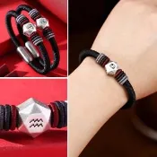 【LEESA】龍結手鍊\飾品\手鍊\手環\磁吸扣手飾\手繩\十二星座手環\S999純銀手鍊\編織手鍊\男生手鍊