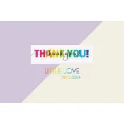 ［Little love ］thank you彩虹🌈禮品裝飾感謝貼紙 信封密封貼（2.5x7.6）一組5貼