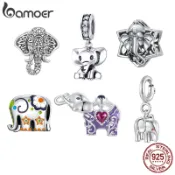 Bamoer Minimalist Elephant 吊墜,精緻 925 純銀大象項鍊女士,簡約動物主題首飾禮物