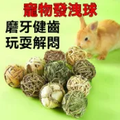 兔子草球提摩西苜蓿草編製磨牙耐啃咬豚鼠荷蘭豬健齒啃咬貓兔犬兔子磨牙玩具 兔玩具 牧草球 兔子草球 天竺鼠玩具 草編玩具