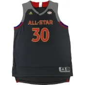 (店+)【adidas 愛迪達】CE8054 adidas NBA球衣 史蒂芬.庫裡 2016西部全明星 亞版 REP 膠印 球迷版 撞色V領套頭無袖籃球背心 男女同款