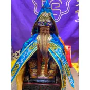 尺二土地公鶴衣金蔥繡藍色跟金色兩色可選 尺三連坐神尊穿.金蔥衣 大財字 金錢衣 福德正神 土地婆.福德夫人