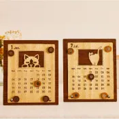 2026年曆 | 金絲柚木 貓貓年曆 2026桌曆 木頭年曆 2026月曆 擺飾 日曆 貓咪 交換禮物 生日禮物