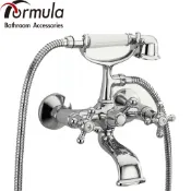 《Formula》台灣製造 A-730 古典沐浴龍頭 冷熱雙把手開關 日本進口陶瓷閥芯 復古造型淋浴蓮蓬頭【免運費】