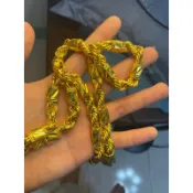 純金包銀五兩 金包銀項鍊 金工六角麻花