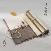 設彩品牌旗艦店 筆簾 青弋毛筆筆簾大容量筆簾卷筆袋日式簡約便攜水彩筆筆簾毛筆收納保護袋美術生素描專用文房『XY26872』