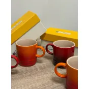 [二手全新] Le Creuset 濃縮咖啡杯一對 (紅/橘)