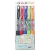 又敗家@日本限定San-X角落生物SARASA原子筆PP42401五入組0.4mm水性多色圓珠筆組附筆夾角落小夥伴造型【全館299超取免運】【APP下單點數4倍送】