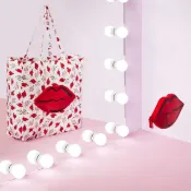 🔥現貨🔥英國設計師品牌 全新正品LULU GUINNESS 設計師品牌 lips&Heart紅唇 可收式 購物袋
