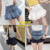 台灣熱銷 0513TE牛仔短裙👗蛋糕裙 丹寧半身裙 防走光内襯a字裙 彈力牛仔裙 魚尾裙 雙層荷葉邊短裙 韓版學院風修