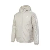adidas 愛迪達 外套 男 運動連帽外套 鋪棉外套 防潑水 ESS 3S INS HO J 米白 JD1033