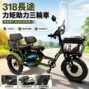 【長途力矩助力】嘉陵318三輪車 差速器 防側翻 成人越野腳踏車 三輪腳踏車 電動腳踏車 自行車