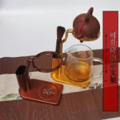 協貿國際日用品生活館 茶漏架架子茶漏茶濾懶人易泡架鋁制加厚玻璃公道杯茶具茶道零配件