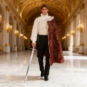 【現貨cosplay服裝】新款中世紀藝文復興時期貴族都鐸國王服裝斗篷RenFaire襯衫斗篷