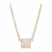 【Hermes 愛馬仕】Hermes Clou dH Kelly掛鎖釦鈎鑲鑽項鍊(玫瑰金)