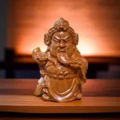 Q版關公 關羽 實木雕刻 關公公仔 廟會模型神尊 模型神尊 模型神像 關聖帝君 神明公仔 模型神尊 關公神像